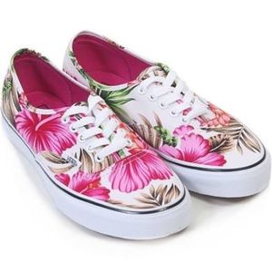 Classic Vans with Hawaiian Flower Pattern